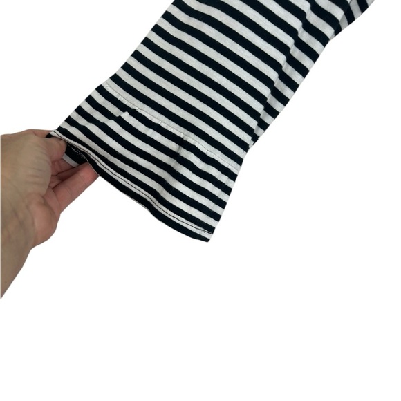 Kate Spade SZ M Black White Striped Ruffle 3/4 Sleeve Shirt Shift Tunic  Dress - Picture 8 of 10